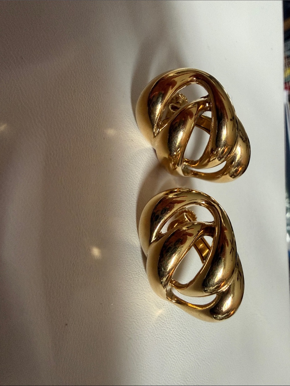 Gold Tone Twist Knot Clip-On Earrings - Elegant Women Jewelry